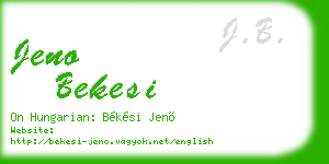 jeno bekesi business card