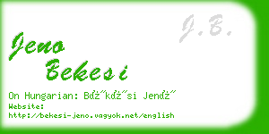 jeno bekesi business card